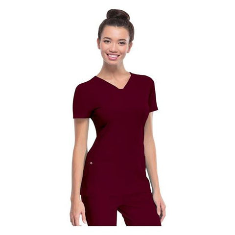 HeartSoul Shirt Scrub HeartSoul 20710 Womens 2X Large Wine Each - 20710-WINH2X