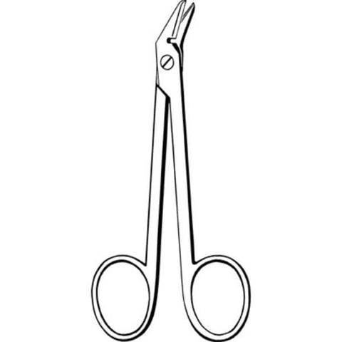 Sklar Instruments Scissors Wire Cutting Econo 4-1/2" Blunt/Blunt Serrated Angled SS Each - 21-364