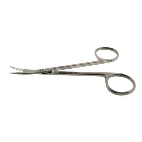 BR Surgical, LLC Scissors Iris 4-1/2" Sharp/Sharp Smooth Curved Stainless Steel Each - BR08-34111