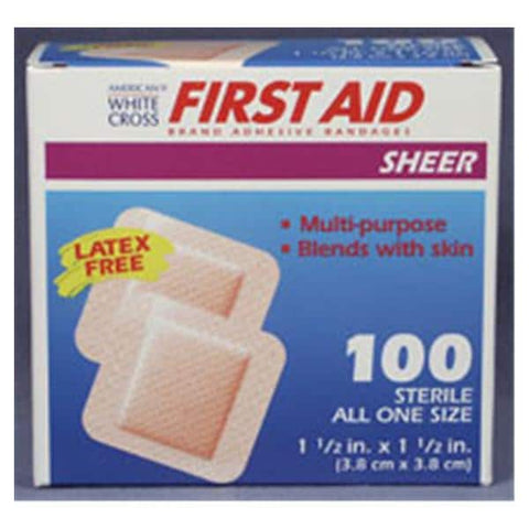 Dukal Corporation Bandage Patch Plastic Film 1-1/2x1-1/2" Sheer 100/Bx, 12 BX/CA - 1309033