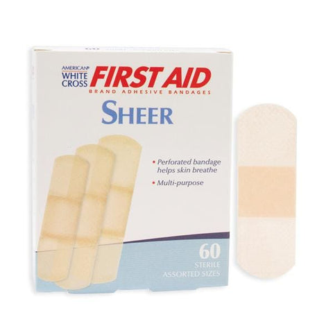 Dukal Corporation Bandage Adhesive Strip Plastic Film Assorted Sizes Sheer 60/Bx, 24 BX/CA - 1250033