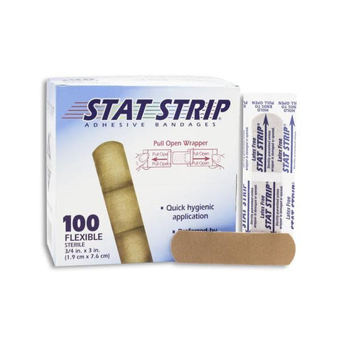 Dukal Corporation Bandage Adhesive Strip Fabric Stat Strip 3/4x3" Flexible Tan 100/Bx, 12 BX/CA - 15210