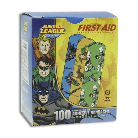 Dukal Corporation Bandage Plastic Stat Strip 3/4x3" Batman/Green Lantern/Aquaman LF 100/Bx, 12 BX/CA - 10791