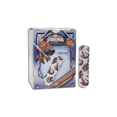 Dukal Corporation Bandage Adhesive Plastic Stat Strip 3/4x3" Spiderman LF 100/Bx, 12 BX/CA - 1087737