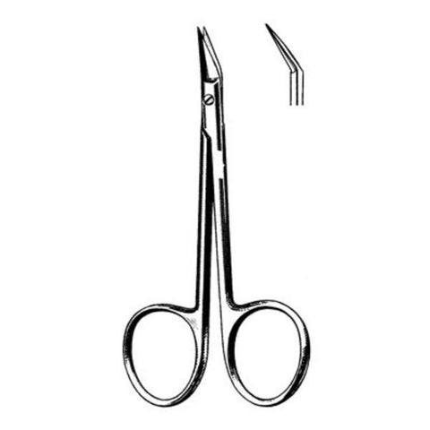 Sklar Instruments Scissors Biro 4" Sharp/Sharp Smooth Angled Stainless Steel Each - 64-1740