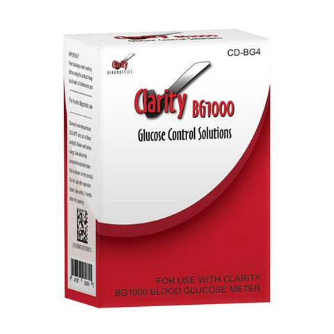 Diagnostic Test Group Clarity BG1000 Glucose Control With Stopper 1/Bx - CD-BG4
