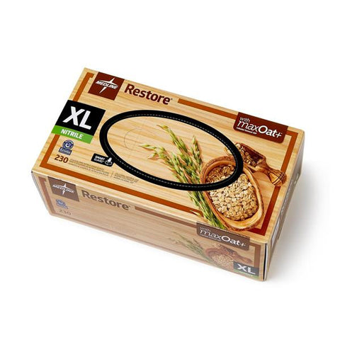 Medline Industries Inc Gloves Exam Restore Powder-Free Nitrile Latex-Free X-Large 230/Bx, 10 BX/CA - OAT6804