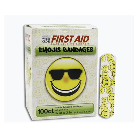 Dukal Corporation Bandage Adhesive Plastic 3/4x3" Emoji 100/Bx, 12 BX/CA - 15606