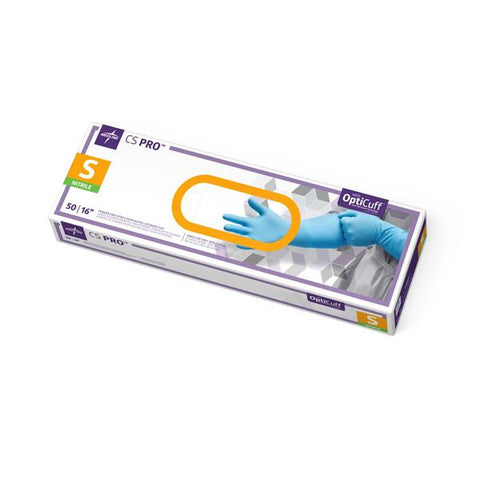 Medline Industries Inc Gloves ExamCase PRO Powder-Free Nitrile Latex-Free Small Blue 50/Bx, 10 BX/CA - CS16S