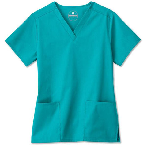 White Swan Uniform, Inc. Scrub Top Fundamentals Womens Small Teal Each - 14700-017-S