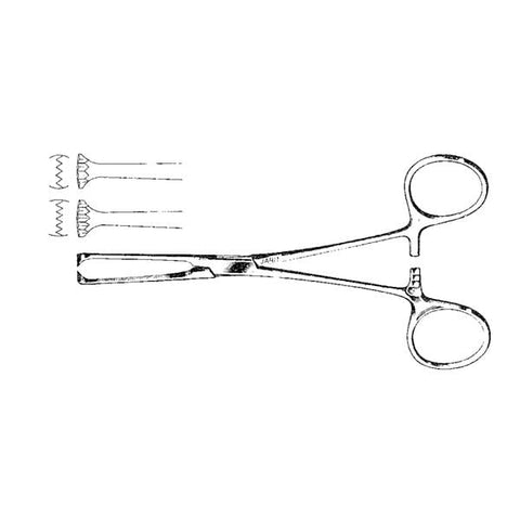 Integra Miltex Inc Forcep Tissue Allis 6-1/8" Straight 5x6 Teeth Each - 135105