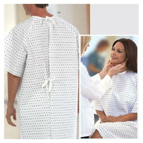 Fashion Seal Gown Patient Cotton / Polyester Unisex Snow Flake Center Back Overlap NS Each - 1736