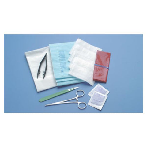 Busse Hospital Disposable Tray Incision/Drainage With 5-1/2" Straight Kelly Hemostat Sterile 20/Ca - 558