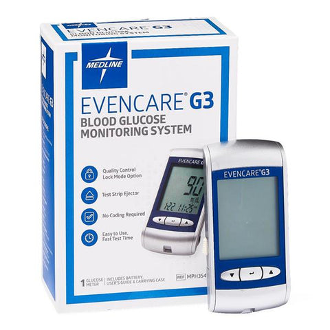 Medline Industries Inc EvenCare G3 - Meter For Blood Glucose CLIA Waived Each - MPH3540