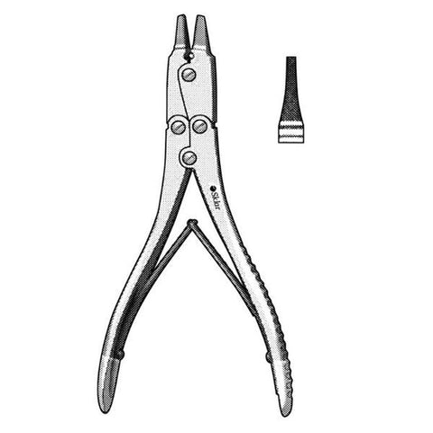 Sklar Instruments Pliers Wire Extractor 7" Spring Handle Cross-Serrated Flat SS/TC Rsbl Each - 40-1739