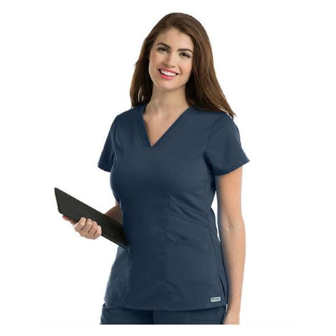 Grey's Anatomy (TM) Scrub Top Greys Anatomyâ„¢ 41452 Womens 2X Large Steel Each - 41452X9052XL