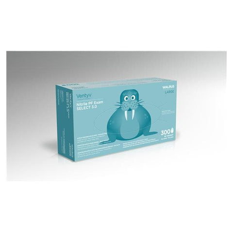 Ventyv Gloves Exam Powder-Free Nitrile Latex-Free Large Cobalt Blue 300/Bx, 10 BX/CA - 10348102