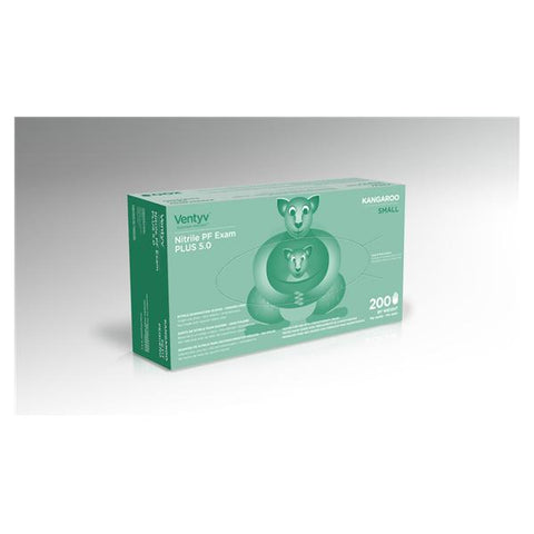 Ventyv Gloves Exam Powder-Free Nitrile Latex-Free Small Blue 200/Bx, 10 BX/CA - 10334103