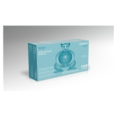 Ventyv Gloves Exam Powder-Free Nitrile Latex-Free Large Blue 200/Bx, 10 BX/CA - 10336103