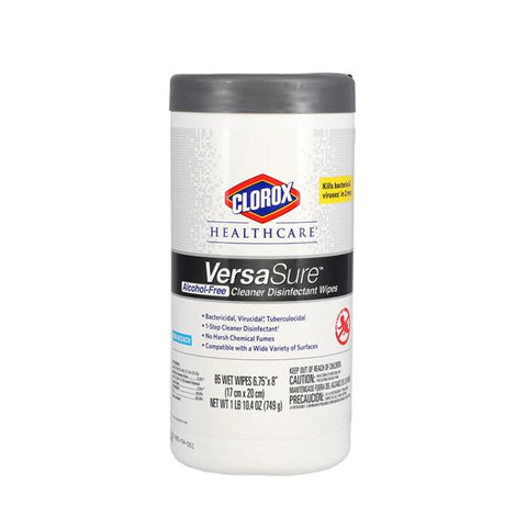 Healthlink Wipes Surface Disinfectant Clorox VersaSure Large Canister 85/Pk, 6 PK/CA - HCH 31757