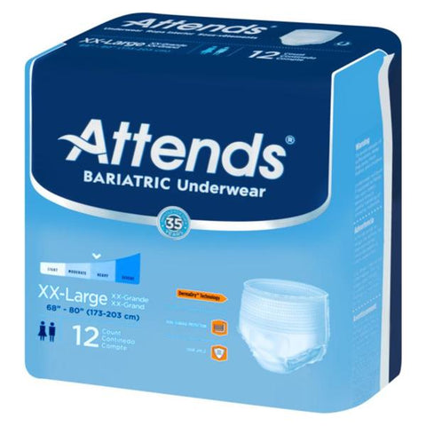 Attends Healthcare Products Underwear Attends Adult Unisex 2XL 68-80" Moderate Absorbency White 48/Ca - AU50