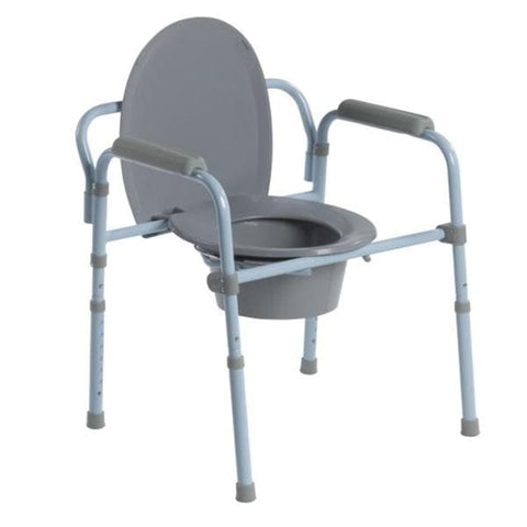 Drive Medical Designs Commode Patient 350lb Capacity Gray Tips 22.25x17x23" Each - RTL11158KDR