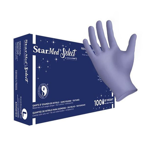 Sempermed USA, Inc Gloves Exam StarMed Select Powder-Free Nitrile Latex-Free Medium 100/Bx, 10 BX/CA - SMNS103