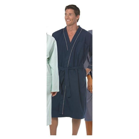 Fashion Seal Robe Exam Poly/Cotton SimplySoft Large Unisex Navy Each - 642