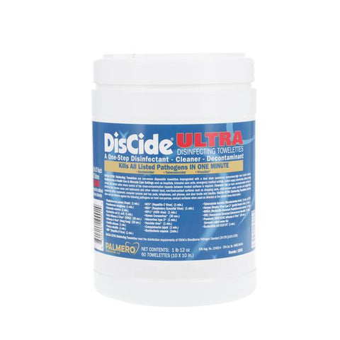 Palmero Sales Co Inc Towelette Disinfectant DisCide Ultra Large 60/Pk, 12 PK/CA - 10DIS