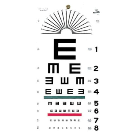 Graham Chart Illiterate Vision Testing 20' Testing Distance 22x11" Eachch - Field/Everest &Jennings - 1241