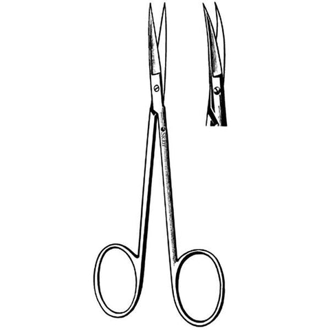 Sklar Instruments Scissors Iris 4-1/2" Sharp/Sharp Smooth Curved Stainless Steel Each - 47-1245