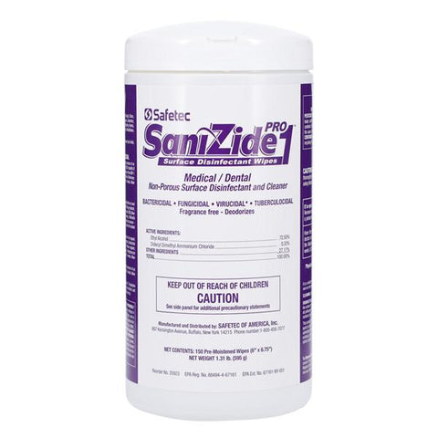 Safetec Of America Inc Cleaner & Disinfectant Surface Wipe SafeTec Canister 150/Pk, 12 PK/CA - 35923