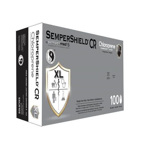 Sempermed USA, Inc Gloves Chloroprene SemperShield Latex-Free Non-Sterile Green 100/Bx, 10 BX/CA - SSCR105