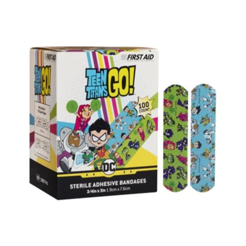 Dukal Corporation Bndg Adh Strp Prntd PE Wht Crss 1Aid Stt Strp .75x3 Flxbl Tn Titans LF 100/Bx, 12 BX/CA - 1087741