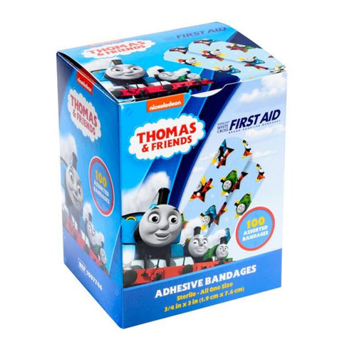 Dukal Corporation Bndg Adh Strp Prntd PE Wht Crss 1Aid Stt Strp .75x3 Flxbl Thms&Frnds LF 100/Bx, 12 BX/CA - 1087746