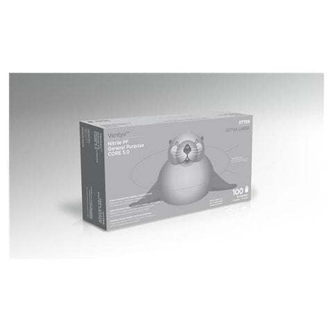 Ventyv Gloves General Purpose Otter PF Nitrile LF XL Blue 100/Bx, 10 BX/CA - 10422101