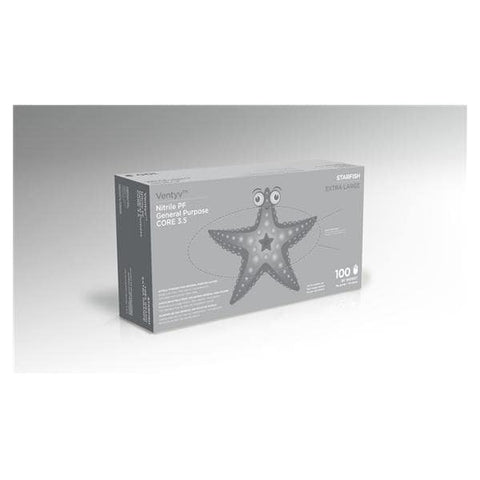 Ventyv Gloves General Purpose Starfish PF Nitrile LF 230 mm XL Lavender Blue 100/Bx, 10 BX/CA - 10422102