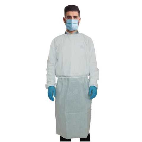 Shanghai Intco Medical Supply Gown Isolation Intco Disposable AAMI Level 1 PP & PE SPP+PE Sz Large White 10/Bg, 10 BG/CA - INIG-45WHT