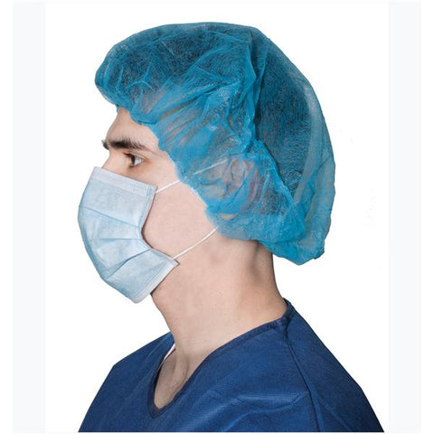 Dukal Corporation Cap Bouffant 21 in One Size Fits Most Blue 100/Bg, 10 BG/CA - 321-10