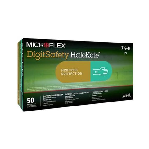 Ansell Healthcare Products LLC Gloves Exam Digitsafety HaloKote Powder-Free Latex XL 9.5-10 Blue/Green 50/Bx, 10 BX/CA - DSK-4