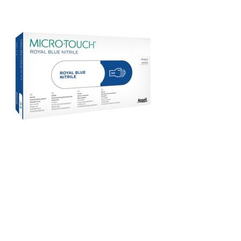 Ansell Healthcare Products LLC Gloves Exam Micro-Touch PF Nitrile LF Lg 8.5-9 Royal Blue 100/Bx, 10 BX/CA - 313029090