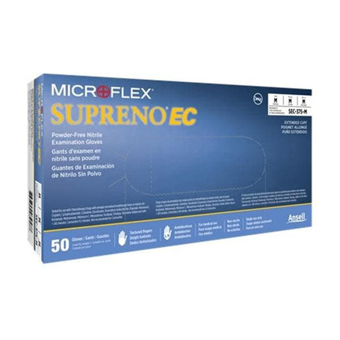 Microflex Inc Gloves Exam Supreno EC PF Nitrile LF Md 7.5-8 Violet Blue 50/Bx, 10 BX/CA - SEC-375-M
