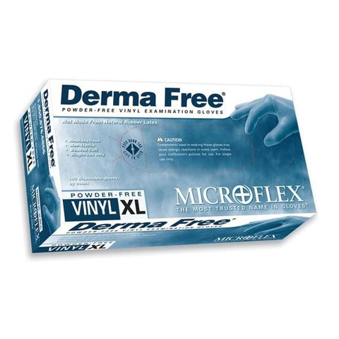Ansell Healthcare Products LLC Gloves Exam Derma Free Powder-Free Vinyl Latex-Free 9 in X-Large Clear 100/Bx, 10 BX/CA - DF-850-XL