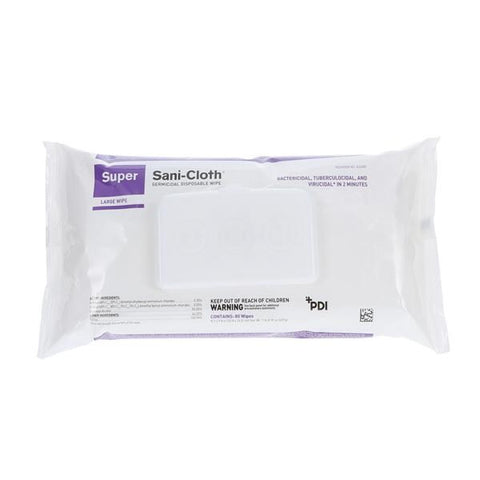 PDI Professional Disposables Wipes Germicidal Super Sani-Cloth Soft Pack 80/Pk, 9 PK/CA - A22480