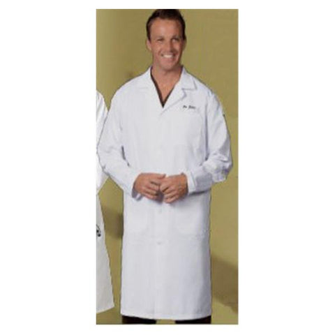 Fashion Seal Lab Coat Knee Length 65% Polyester / 35% Cotton Mens White Size 48 45 in Each - 6499-48