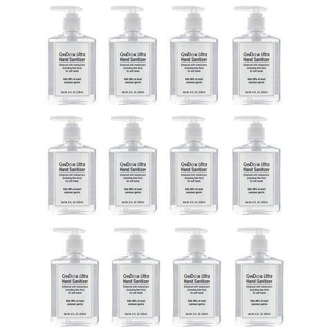 CanDo Ultra Hand Sanitizer with Aloe Vera, Pump Dispenser, 8 oz., Case of 12
