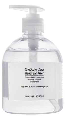 CanDo Ultra Hand Sanitizer with Aloe Vera, Pump Dispenser, 16 oz.