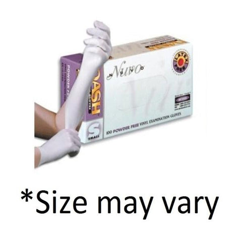 Dash Medical Gloves Inc Gloves Exam Nuvo Powder-Free Vinyl Latex-Free Large Opaque White 100/Bx, 10 BX/CA - NV100L