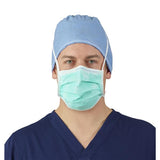 O & M Halyard Mask FluidShield Fog-Free Surgical ASTM Level 1 Green 50/Bx, 6 BX/CA - 28806