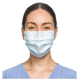 O & M Halyard Mask Tie On Fog-Free Not ASTM Rated Blue 50/Bx, 6 BX/CA - 49214